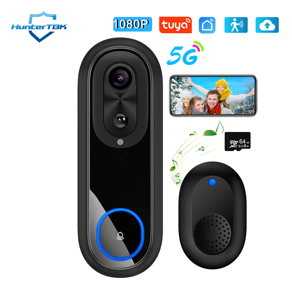 Smart Home Battery Camera - 5G 2.4G WiFi Video Doorbell 1080P