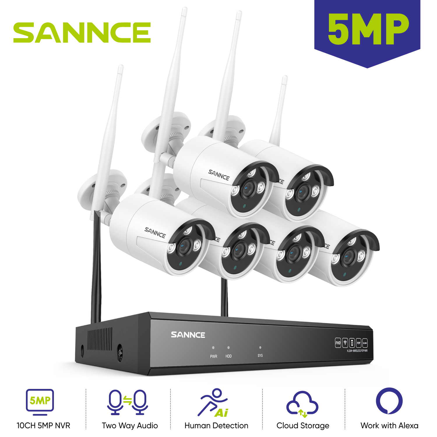 SANNCE 6PCS 5MP Wifi Camera IP - Smart Home Outdoor Camera recension och pris