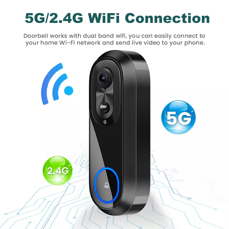5G 2.4G WiFi Video Doorbell 10 - Smart Home Battery Camera recension och pris