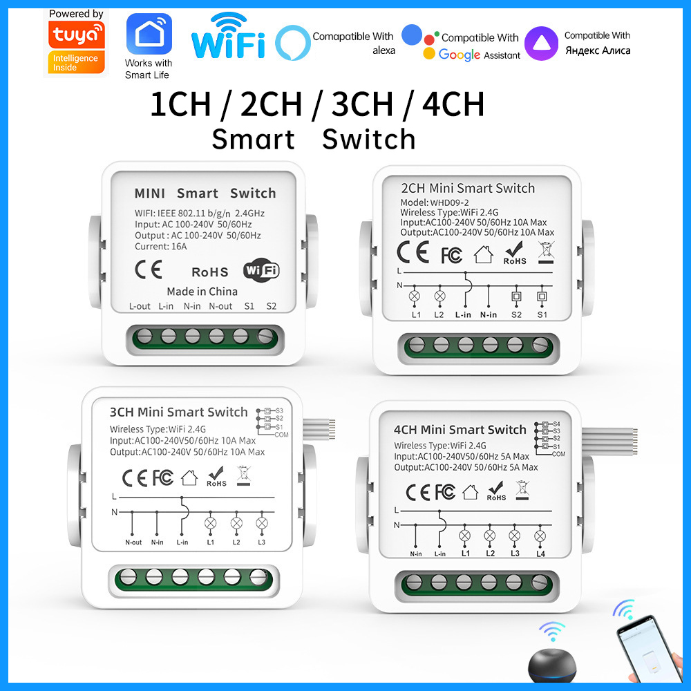 Tuya WiFi Smart Switch 1/2/3/4 - Smart Home Life recension och pris