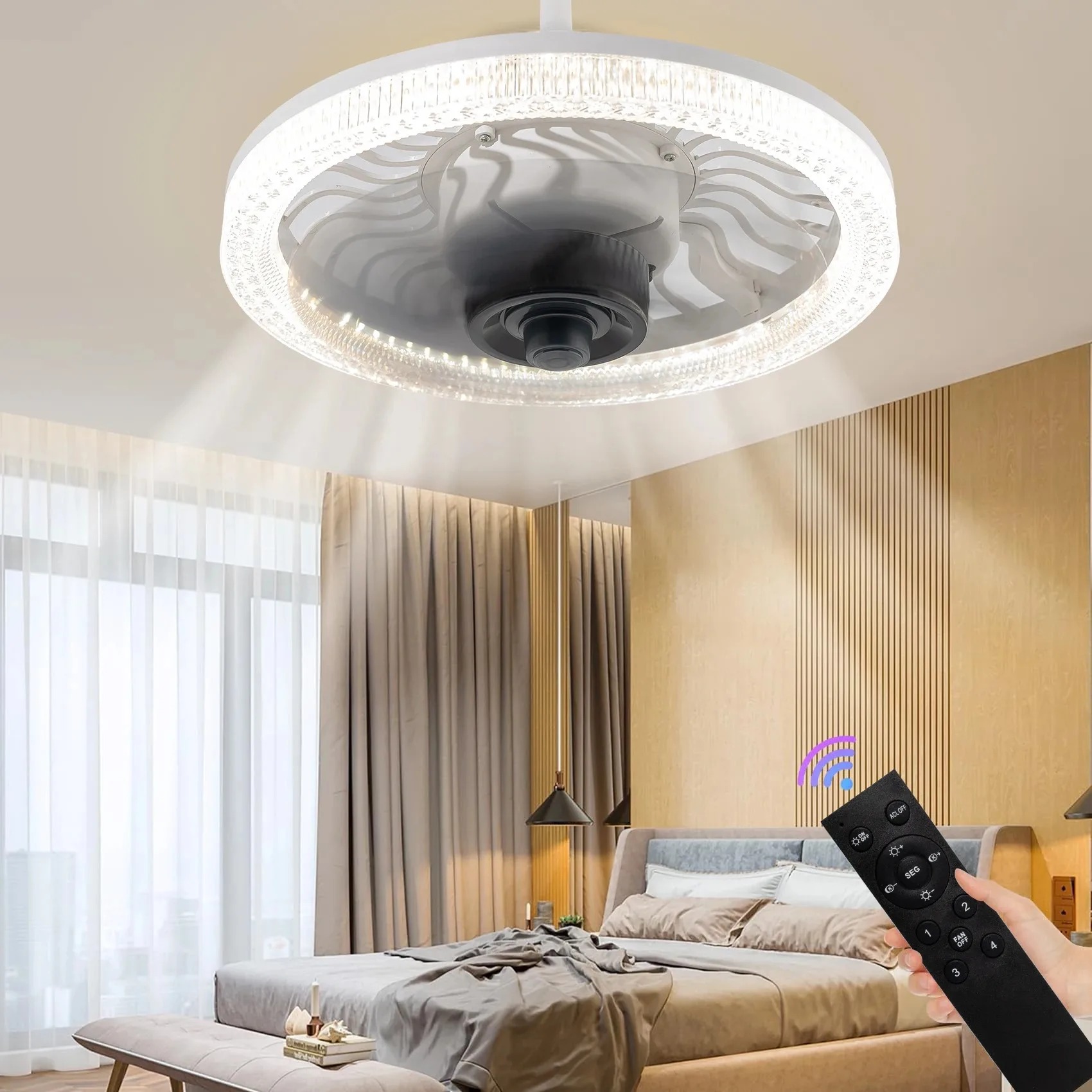 Smart LED Ceiling Fan Light wi - Smart Ceiling Fan recension och pris
