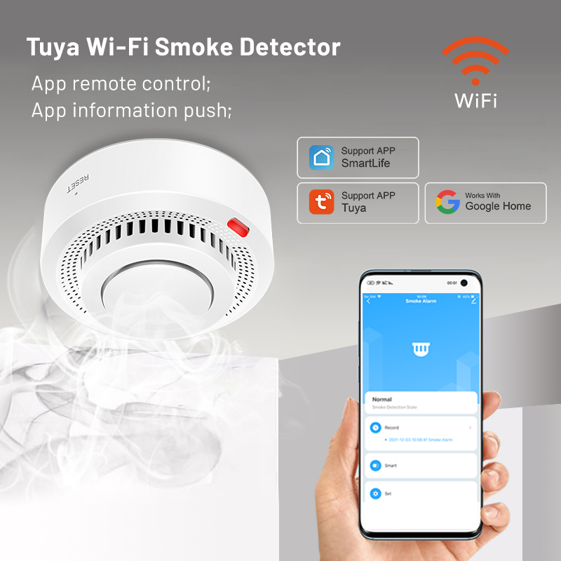 Tuya Smart WiFi Smoke Sensor F - Smart Smoke Detector recension och pris