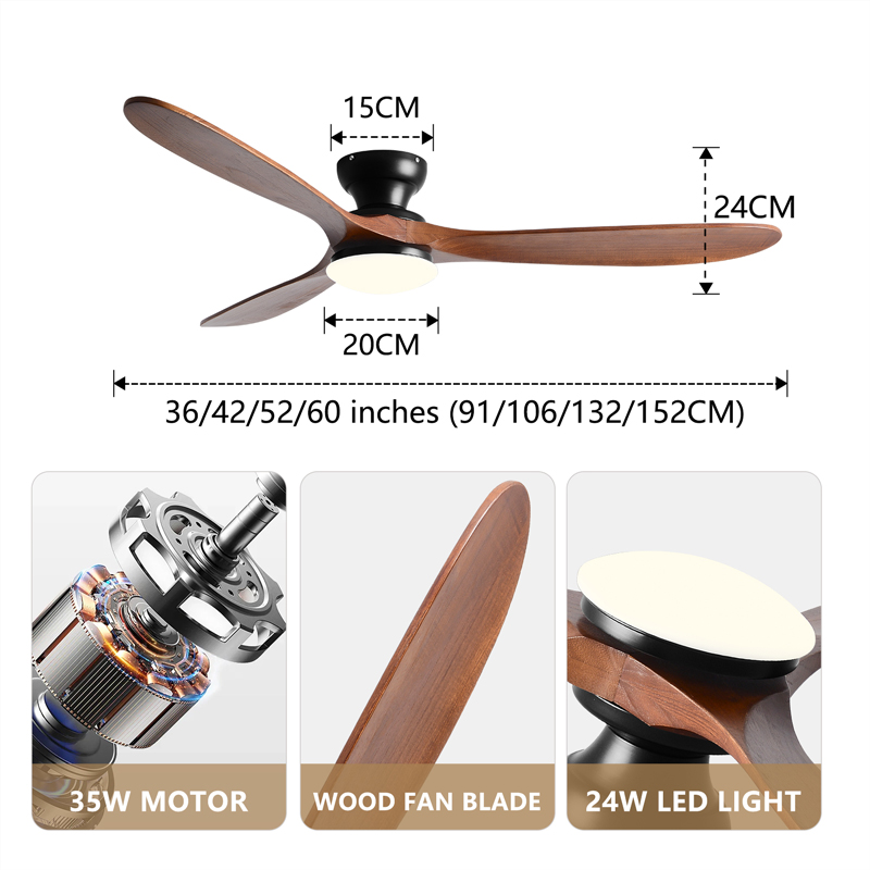 42/52 Inch Low Floor Ceiling F - Smart Ceiling Fan recension och pris