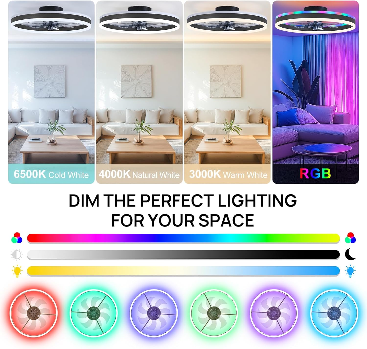 RGB Smart Ceiling Fan Light 6- - Smart Ceiling Fan recension och pris