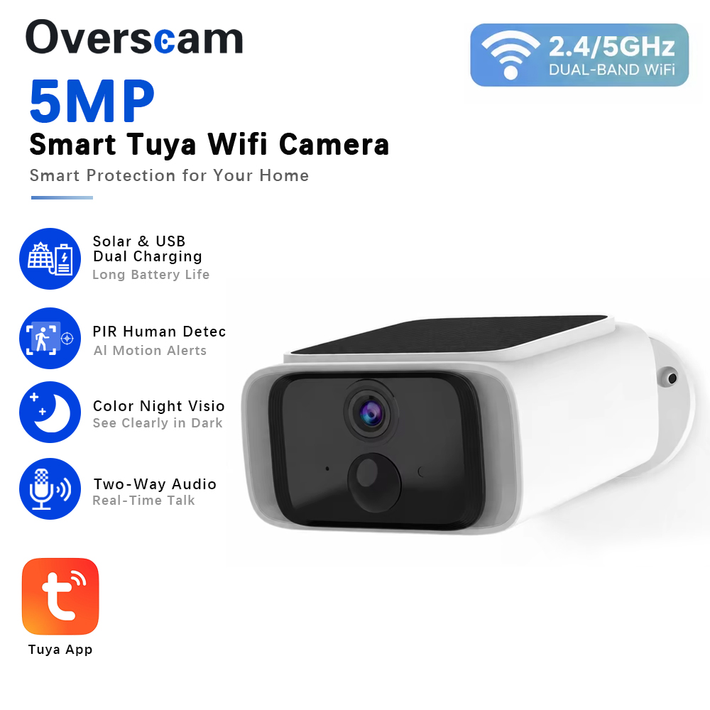 Tuya 5MP Solar Security Camera - Smart Home Outdoor Camera recension och pris