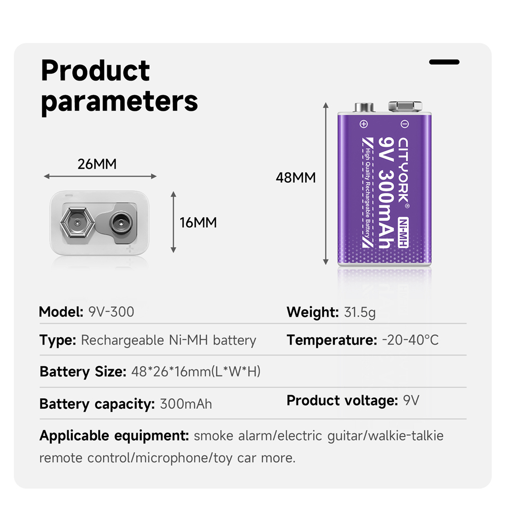 9V 6F22 NiMH Rechargeable Batt - Smart Smoke Detector recension och pris