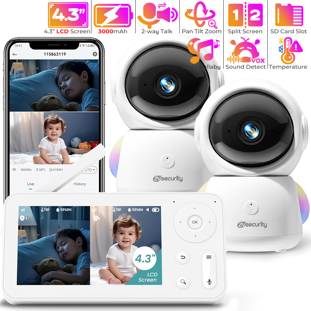 2K Baby Monitor with 2 Cameras - Smart Home Battery Camera recension och pris