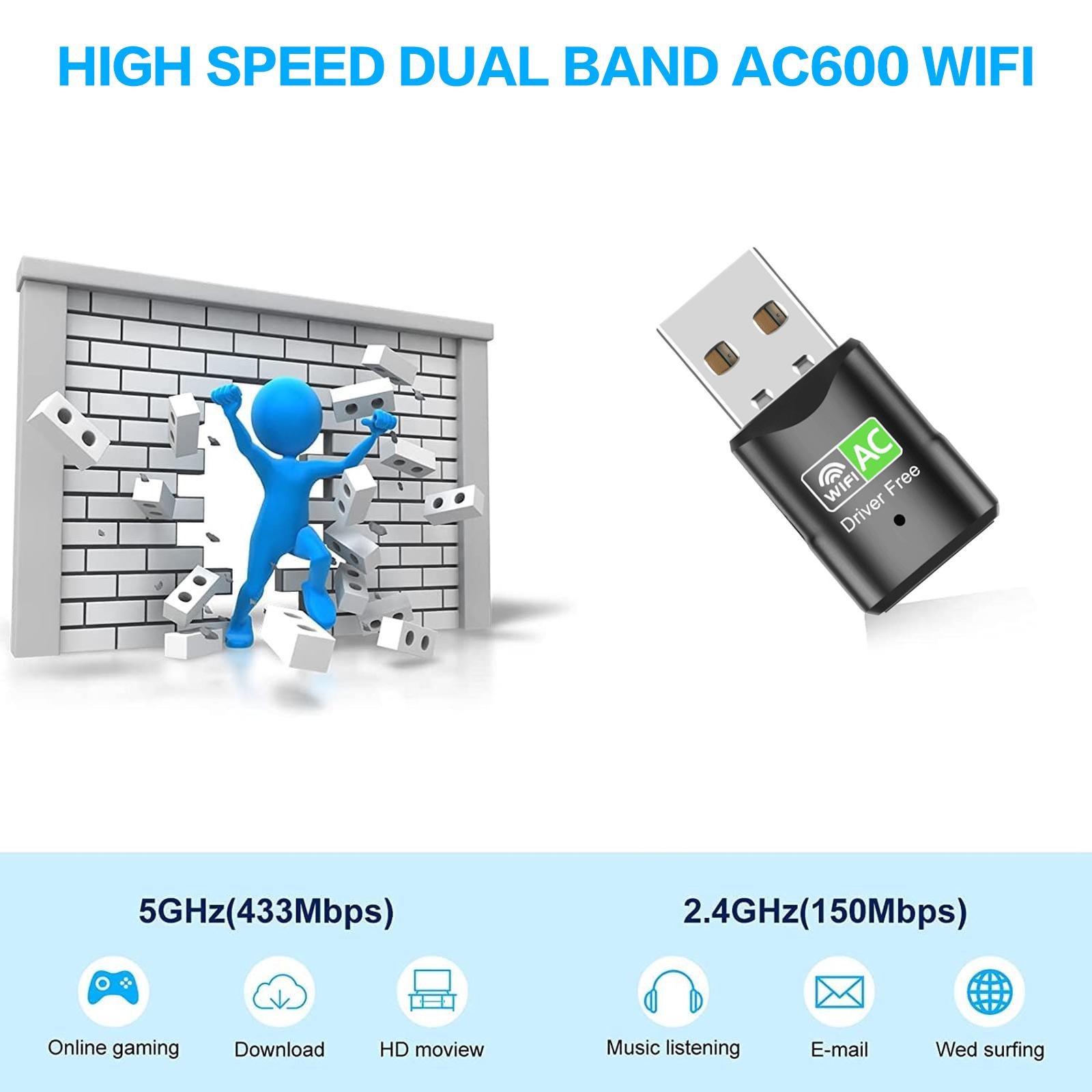 AC600 USB WiFi Adapter, Dual B - Smart Home For Pc recension och pris